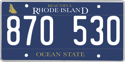 RI license plate 870530