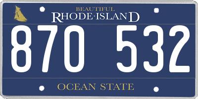 RI license plate 870532