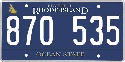 RI license plate 870535