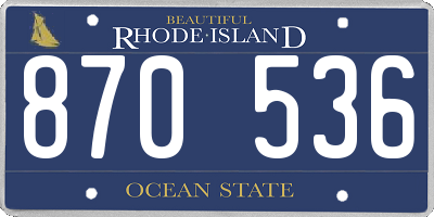 RI license plate 870536