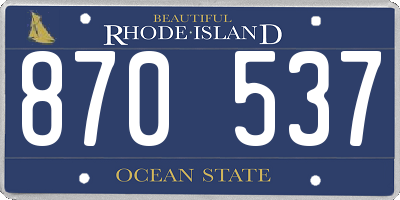 RI license plate 870537