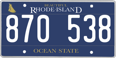 RI license plate 870538