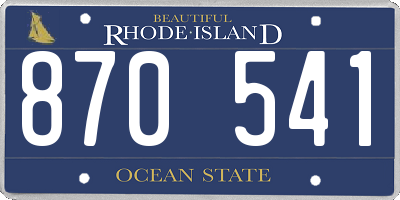 RI license plate 870541