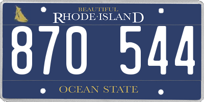 RI license plate 870544