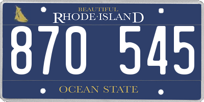 RI license plate 870545