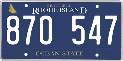 RI license plate 870547