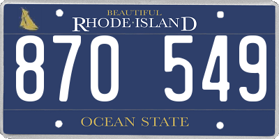 RI license plate 870549