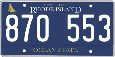 RI license plate 870553