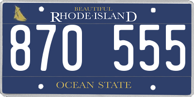 RI license plate 870555