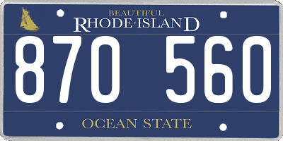 RI license plate 870560