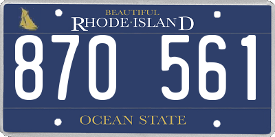 RI license plate 870561
