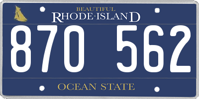 RI license plate 870562