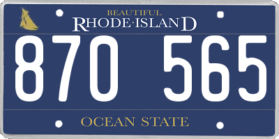 RI license plate 870565