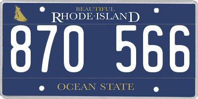 RI license plate 870566