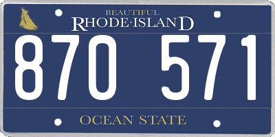 RI license plate 870571