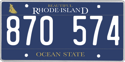 RI license plate 870574