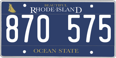 RI license plate 870575