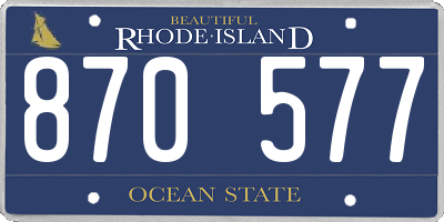 RI license plate 870577