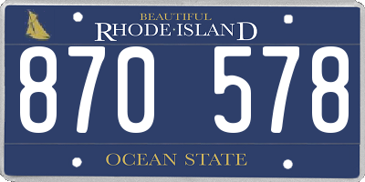 RI license plate 870578