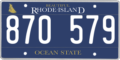 RI license plate 870579