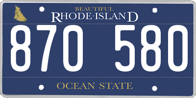 RI license plate 870580