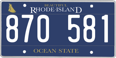 RI license plate 870581