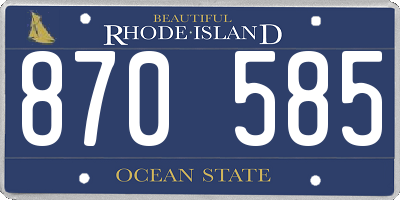 RI license plate 870585