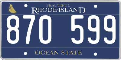 RI license plate 870599