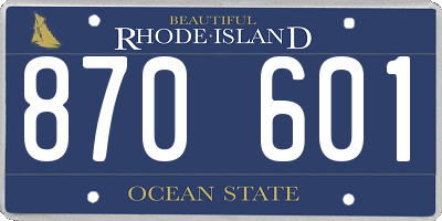 RI license plate 870601