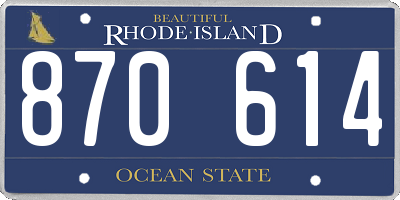 RI license plate 870614