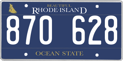 RI license plate 870628