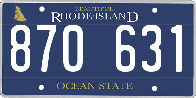RI license plate 870631