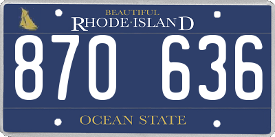 RI license plate 870636
