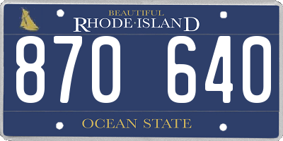 RI license plate 870640