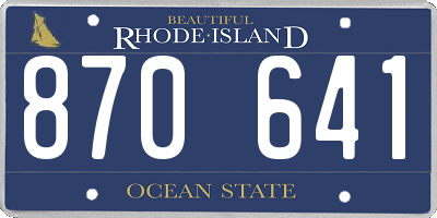 RI license plate 870641