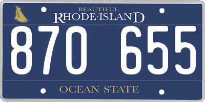 RI license plate 870655