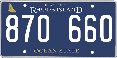 RI license plate 870660