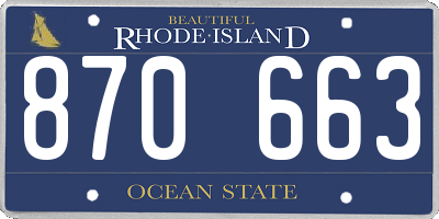 RI license plate 870663