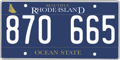 RI license plate 870665