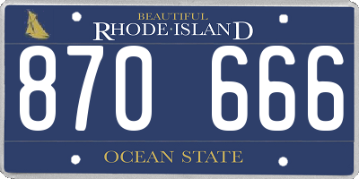 RI license plate 870666