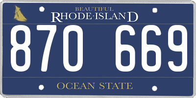 RI license plate 870669