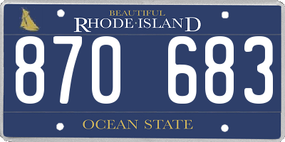 RI license plate 870683