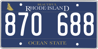 RI license plate 870688