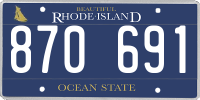 RI license plate 870691