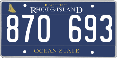 RI license plate 870693