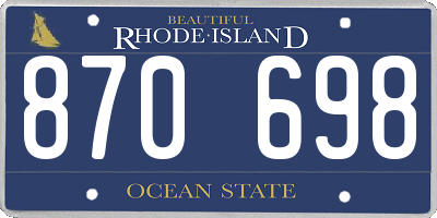 RI license plate 870698