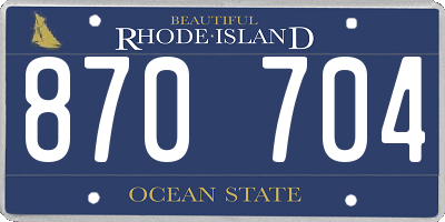 RI license plate 870704