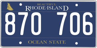 RI license plate 870706
