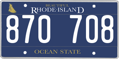 RI license plate 870708