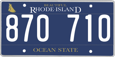RI license plate 870710